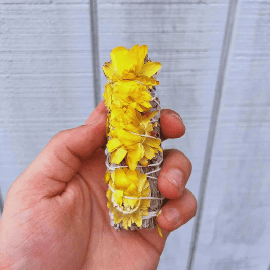 4-Inch White Sage with Sunflowers Smudge - Ancient Wellness - Ancient Wellness