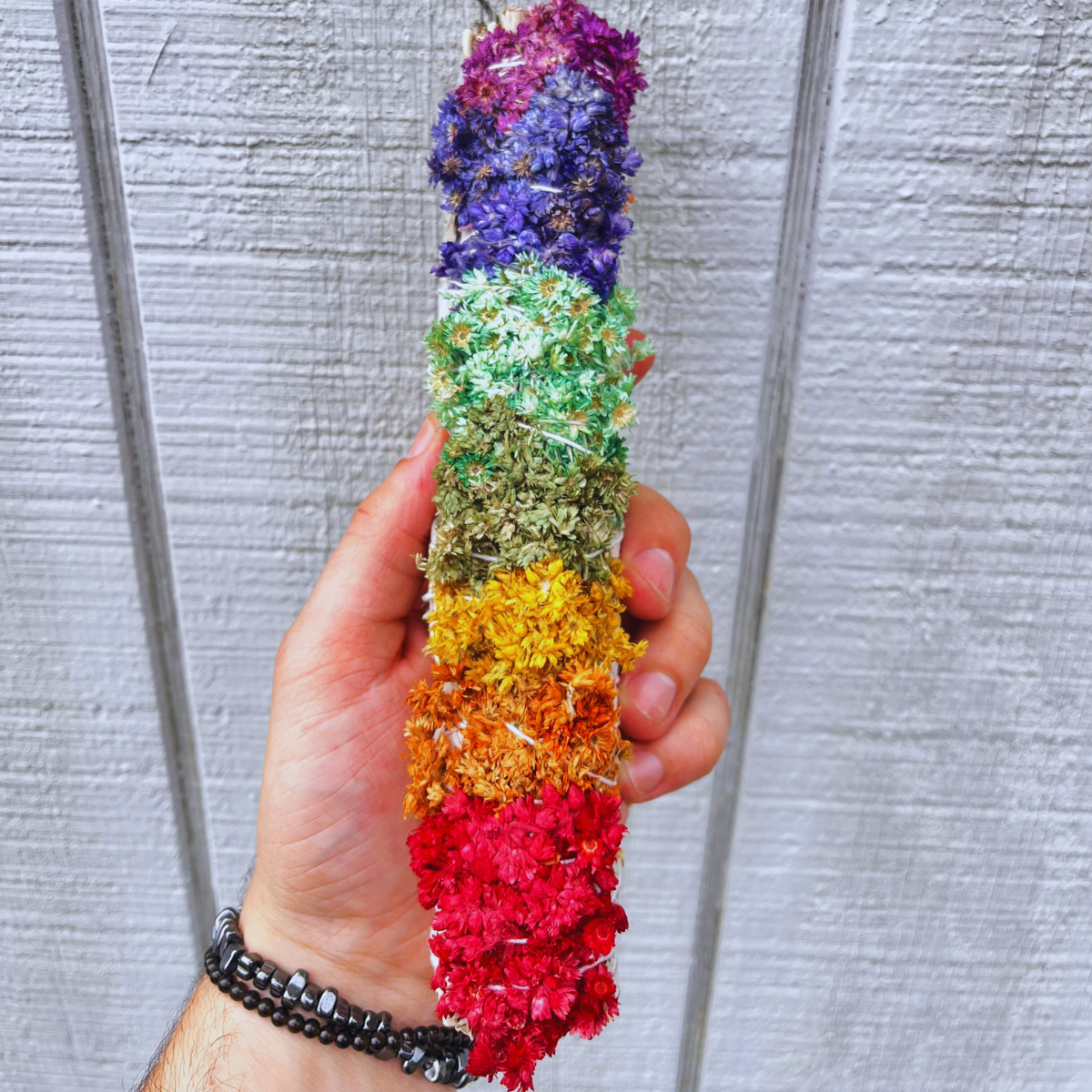 8-Inch 7 Chakra White Sage Smudge - Premium Sage with Chakra Healing Crystals for Spiritual Cleansing and Energy Purification by Ancient Wellness