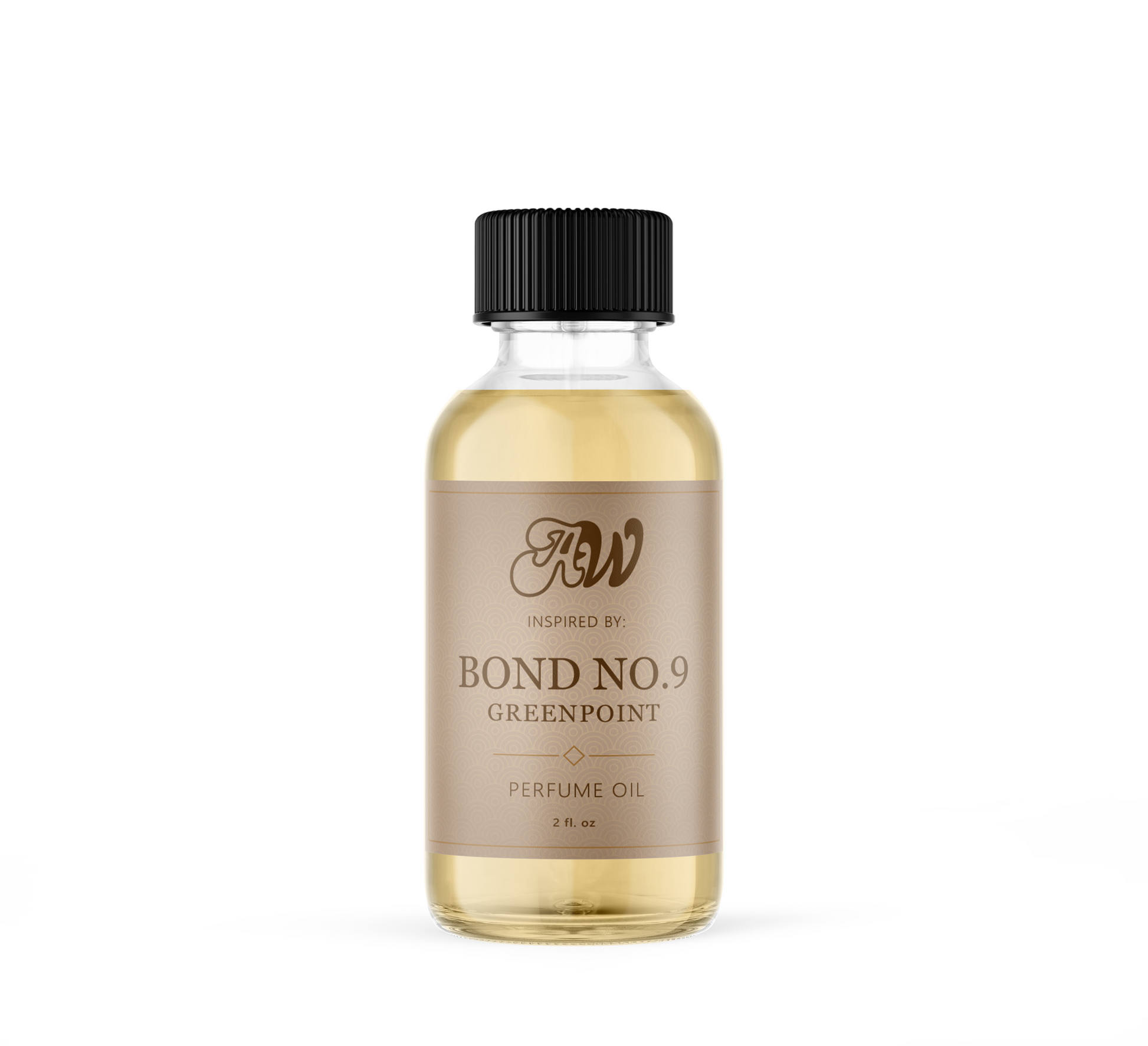 Ancient Wellness Bond No. 9 Greenpoint perfume oil in a 2 oz bottle, featuring a sleek design and vibrant green accents.