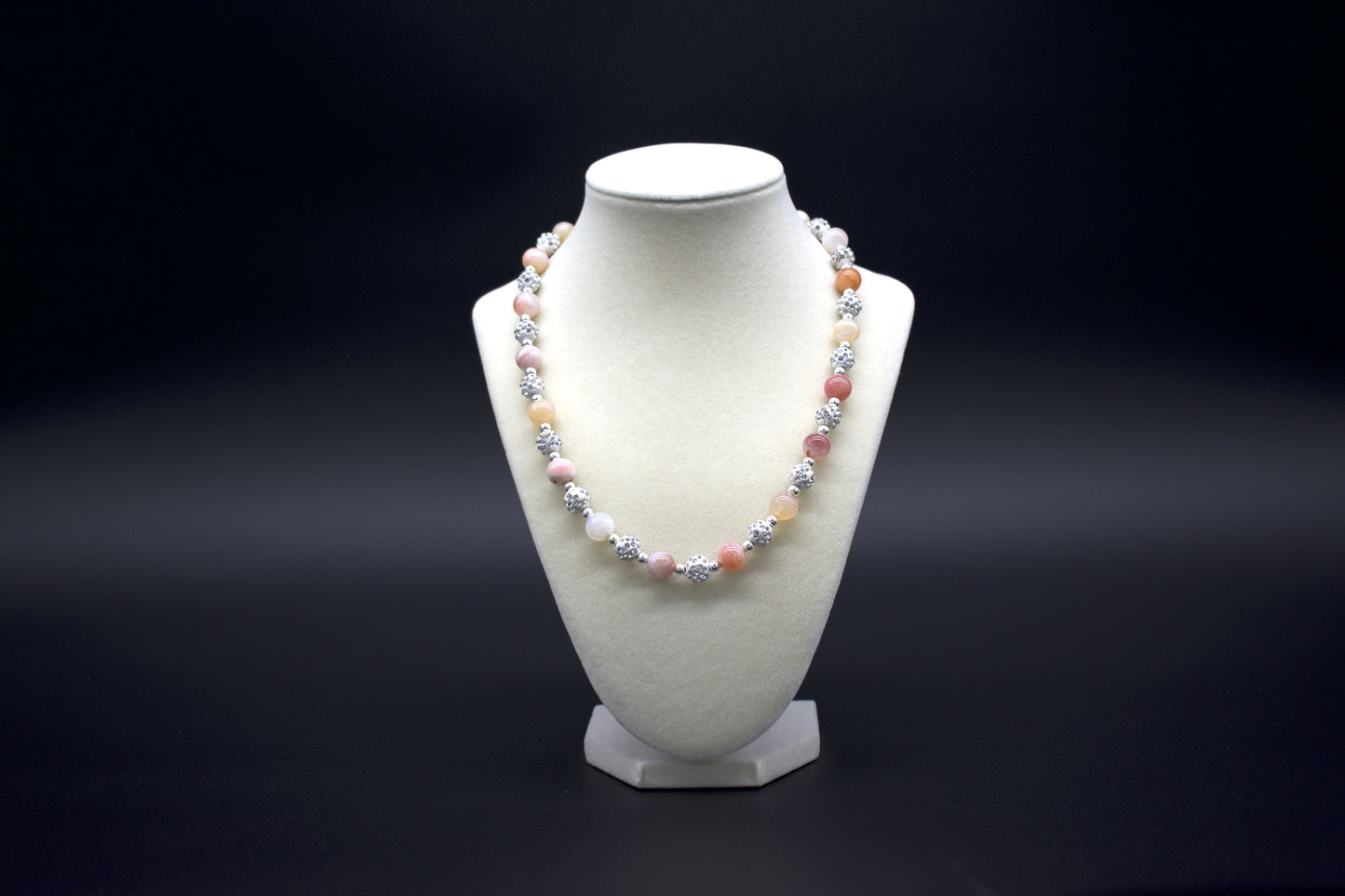 Peach Aventurine Beaded Necklace