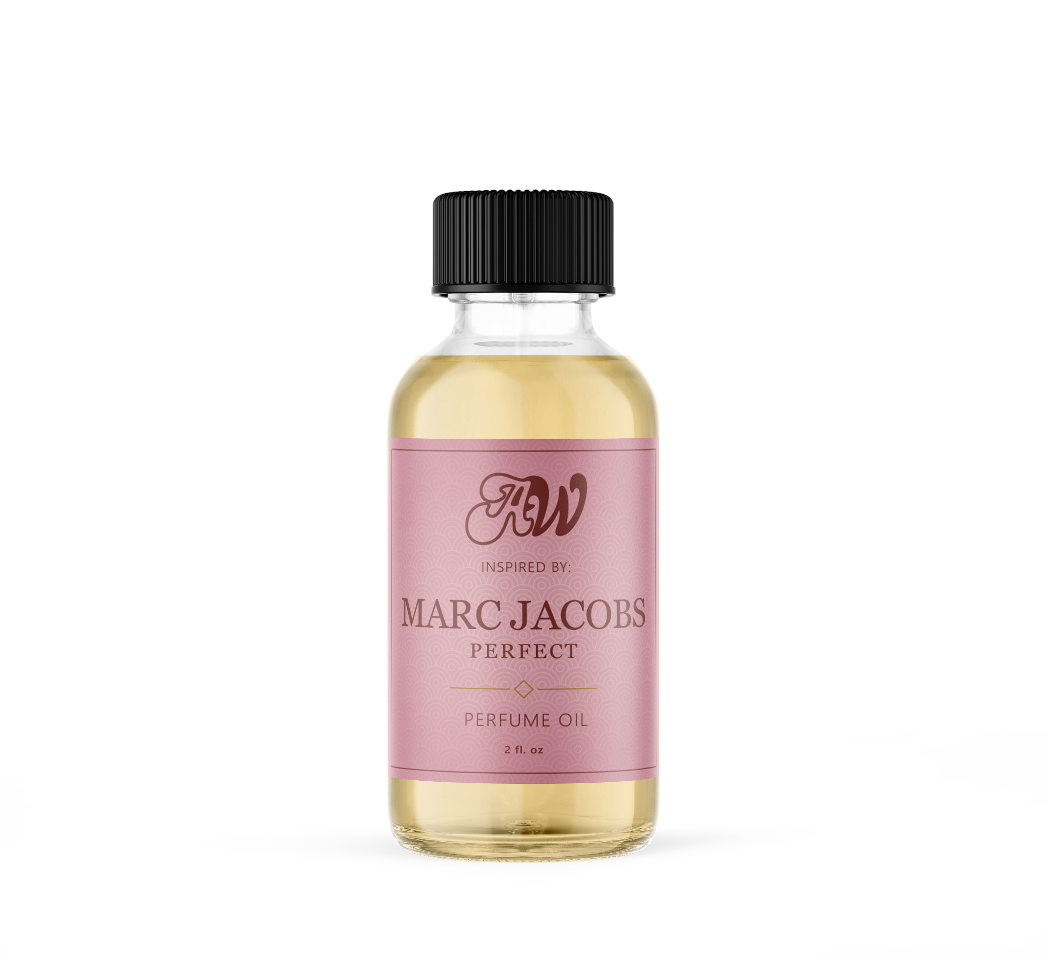 Ancient Wellness Marc Jacobs Perfect perfume oil bottle in a 2 oz size with a sleek design and elegant branding.