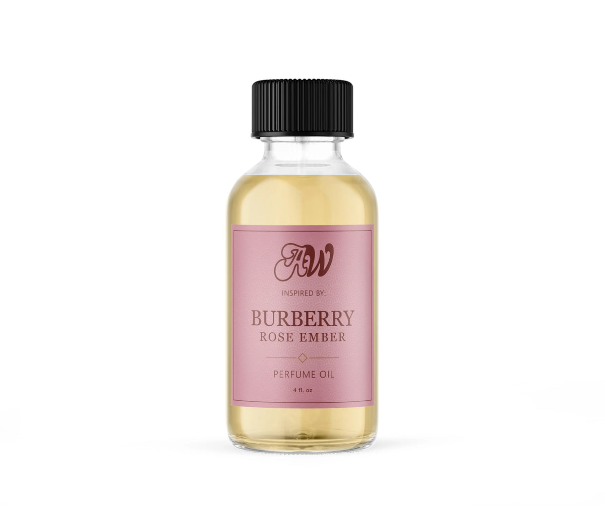 Ancient Wellness women’s alcohol-free perfume oil inspired by Burberry: Rose Ember in a 4 fl. oz. bottle