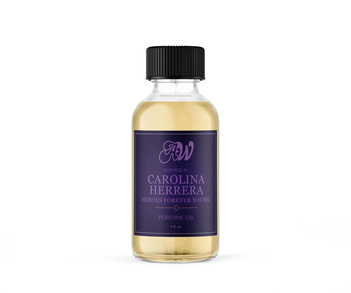Ancient Wellness men’s alcohol-free perfume oil inspired by Carolina Herrera: 212 Heroes Forever Young in a 4 fl. oz. bottle