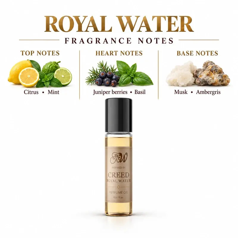 Royal Water perfume oil fragrance notes - Citrus, Juniper berries, Musk