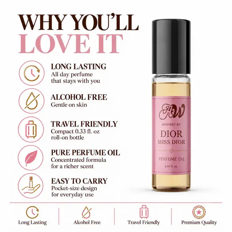 Why you will love Ancient Wellness women’s alcohol-free perfume oil inspired by Dior: Miss Dior
