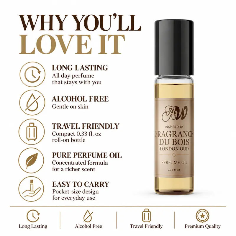 Why you will love Ancient Wellness unisex alcohol-free perfume oil inspired by Fragrance Du Bois: London Oud