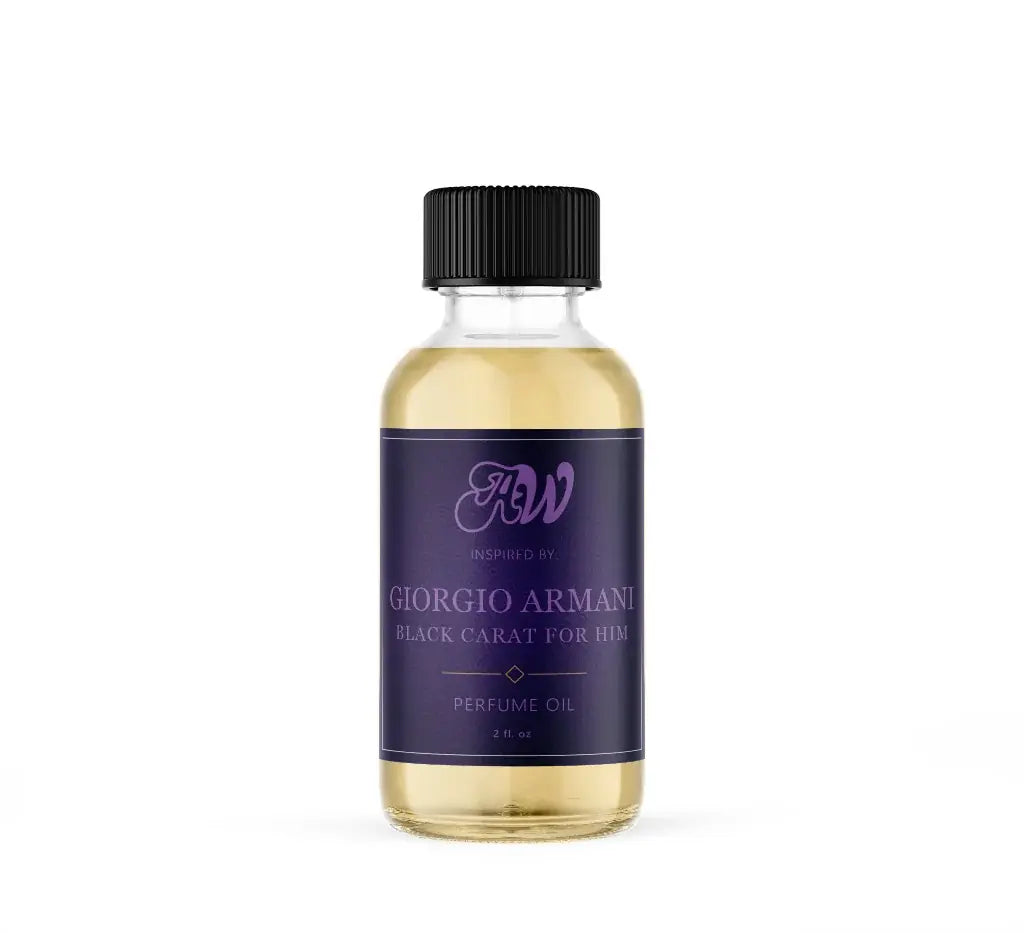 Ancient Wellness men’s alcohol-free perfume oil inspired by Giorgio Armani: Black Carat For Him in a 2 fl. oz. bottle