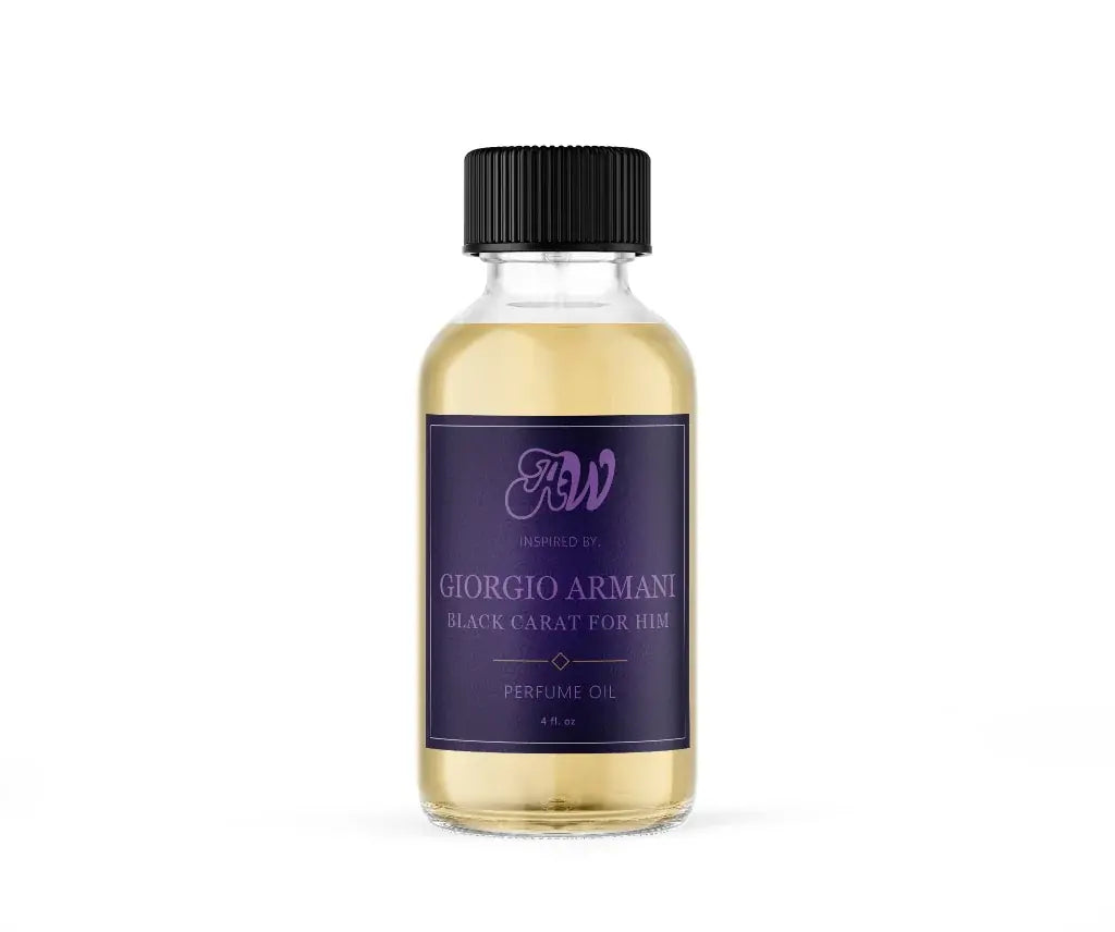 Ancient Wellness men’s alcohol-free perfume oil inspired by Giorgio Armani: Black Carat For Him in a 4 fl. oz. bottle