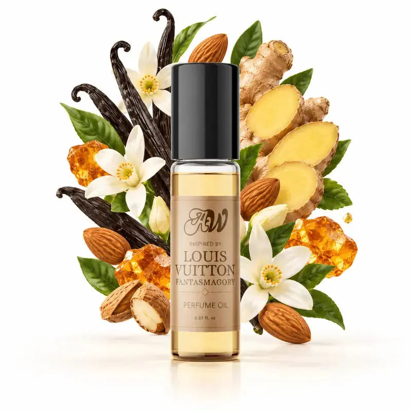 Ancient Wellness unisex alcohol-free perfume oil inspired by Louis Vuitton: Fantasmagory with fragrance notes and bottle