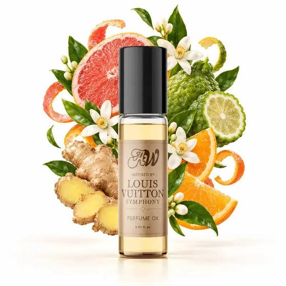 Ancient Wellness unisex alcohol-free perfume oil inspired by Louis Vuitton: Symphony with fragrance notes and bottle