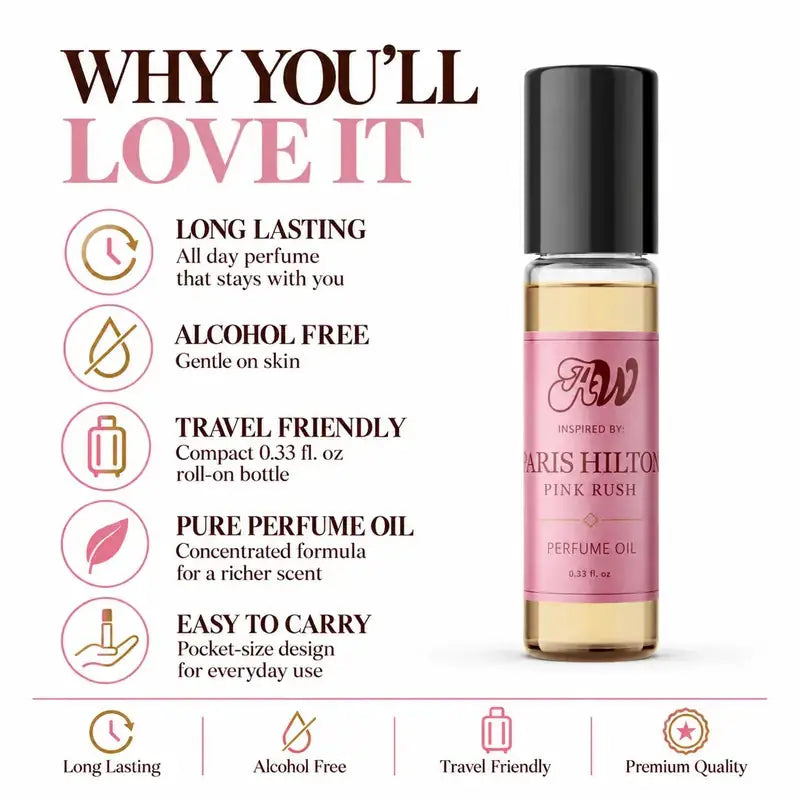 Pink Rush perfume oil benefits - alcohol-free concentrated fragrance