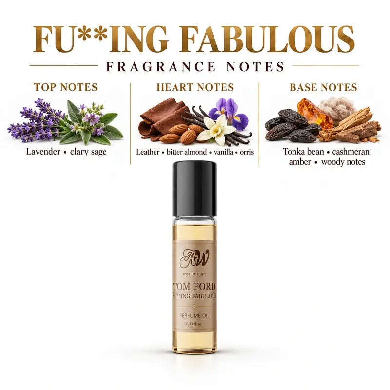 Fu**Ing Fabulous perfume oil fragrance notes - Lavender, Leather, Leather