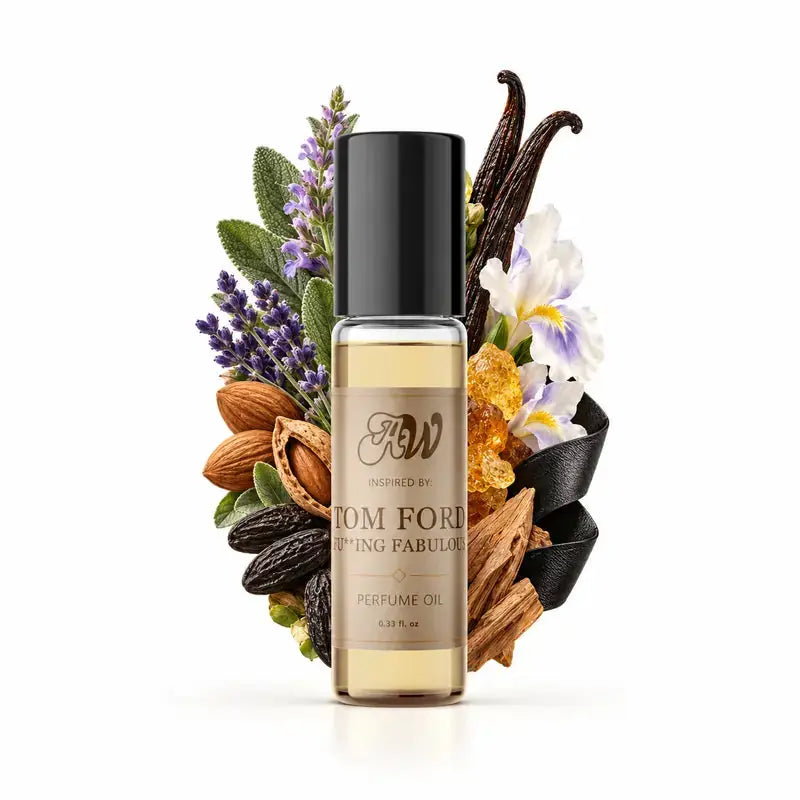 Ancient Wellness unisex alcohol-free perfume oil inspired by Tom Ford: Fu**Ing Fabulous with fragrance notes and bottle