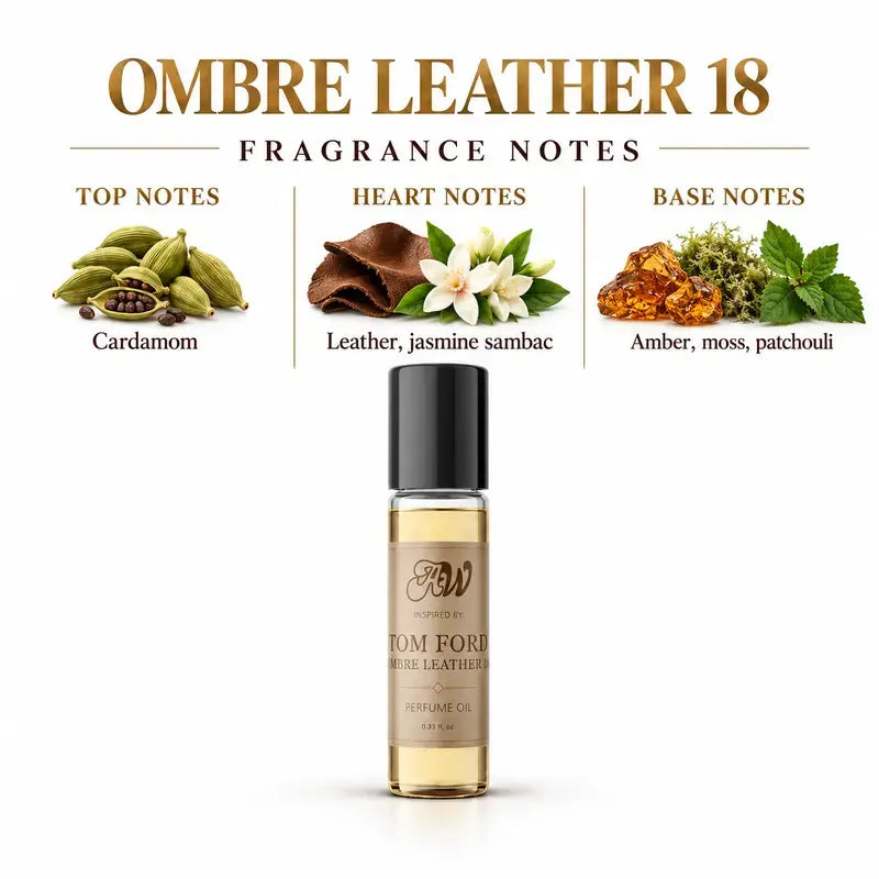 Ombre Leather 18 perfume oil fragrance notes - Cardamom, Leather, Amber