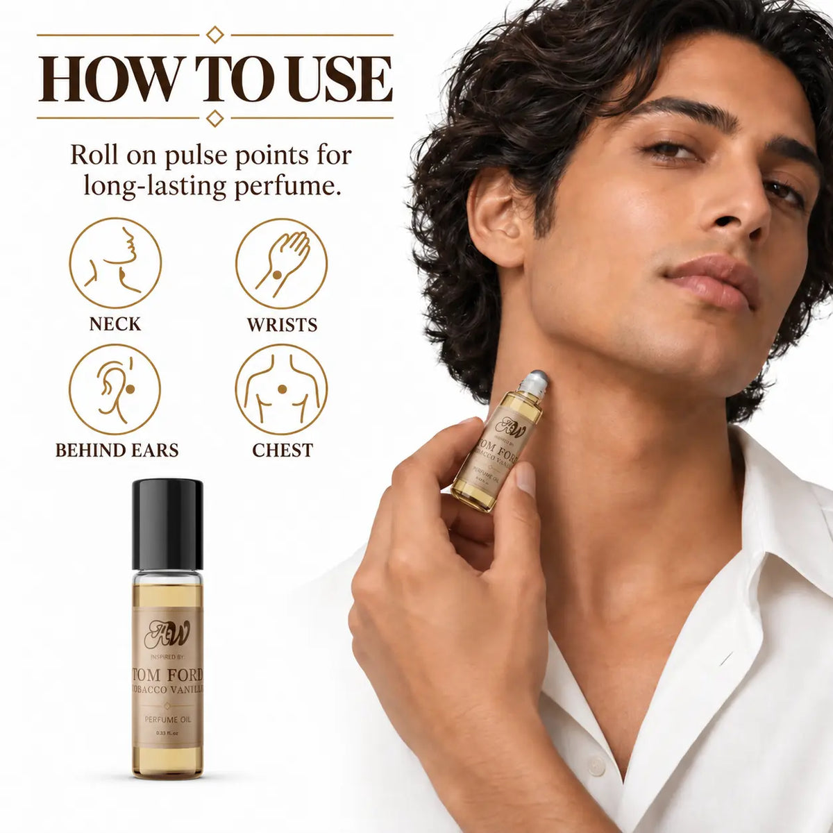 How to apply and layer Tobacco Vanille perfume oil
