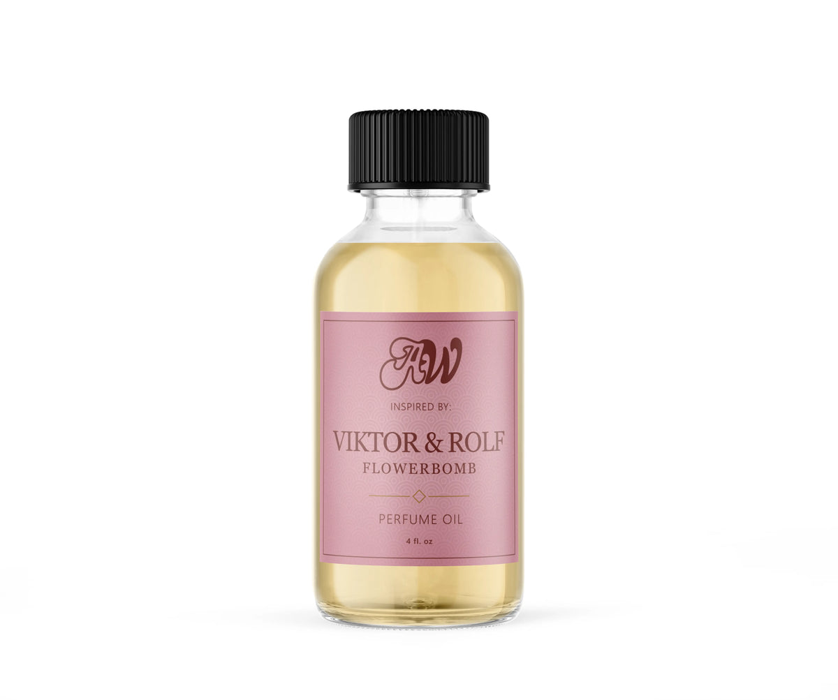 4 fl oz Flowerbomb perfume oil bottle