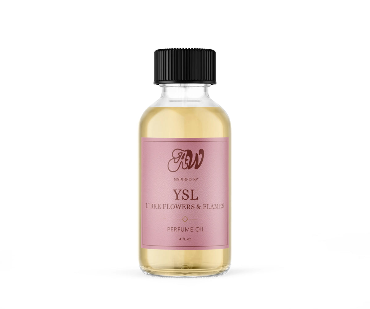 Ancient Wellness women’s alcohol-free perfume oil inspired by YSL: Libre Flowers & Flames in a 4 fl. oz. bottle