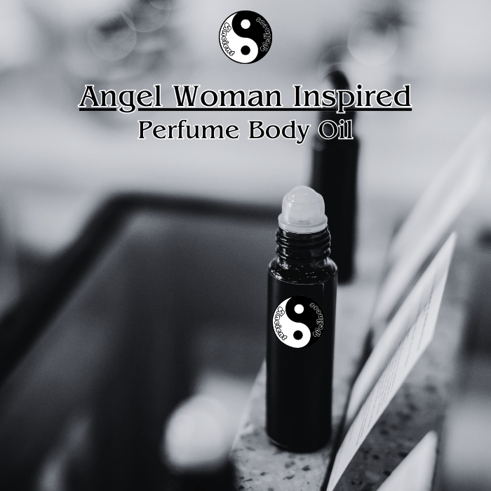 Angel Woman Inspired Uncut and Pure Perfume Body Oil by Ancient Wellness - A celestial fragrance with tropical fruits, caramel, amber, patchouli, and chocolate notes.