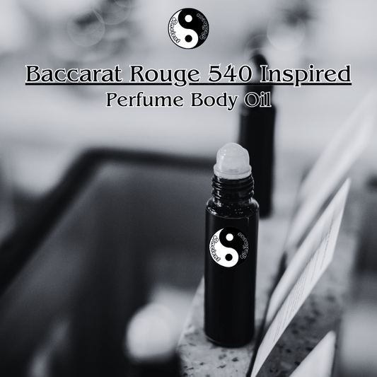 Baccarat Rouge 540 Inspired Uncut and Pure Perfume Body Oil by Ancient Wellness - A luxurious fragrance with saffron, amberwood, and cedarwood notes.