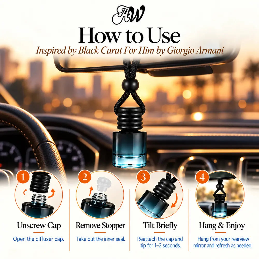 How to use the Black Carat For Him inspired hanging car diffuser