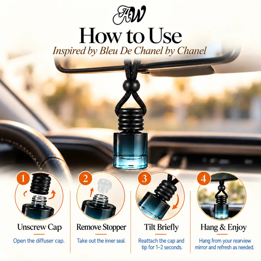 How to use the Bleu De Chanel inspired by Chanel hanging car diffuser
