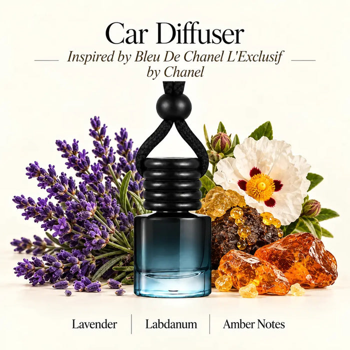 Bleu De Chanel L'Exclusif inspired by Chanel car diffuser with lavender, labdanum and amber notes
