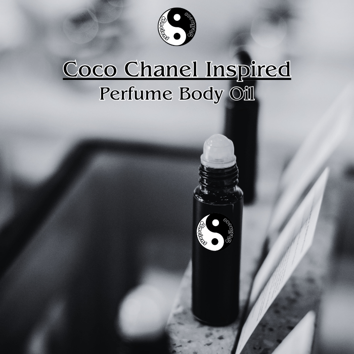 Coco Chanel Inspired Uncut and Pure Perfume Body Oil by Ancient Wellness - A warm and elegant fragrance with jasmine, rose, and sandalwood notes.