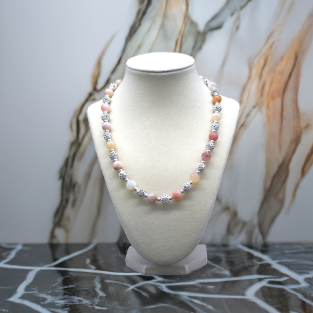 Peach Aventurine Beaded Necklace