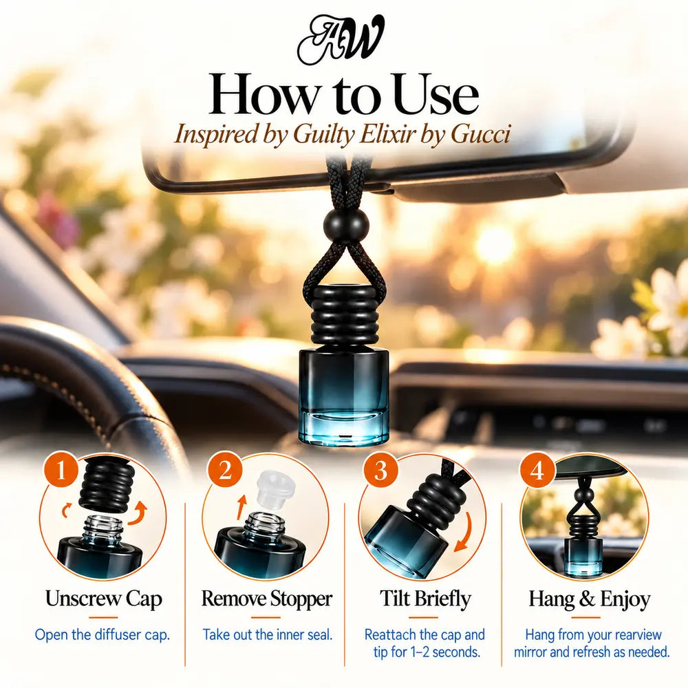 How to use the Guilty Elixir inspired hanging car diffuser