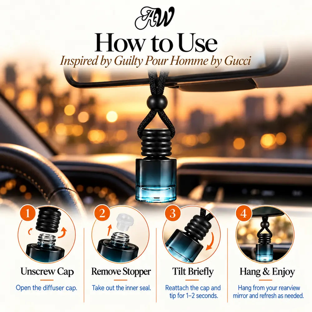 How to use the Guilty Pour Homme inspired hanging car diffuser