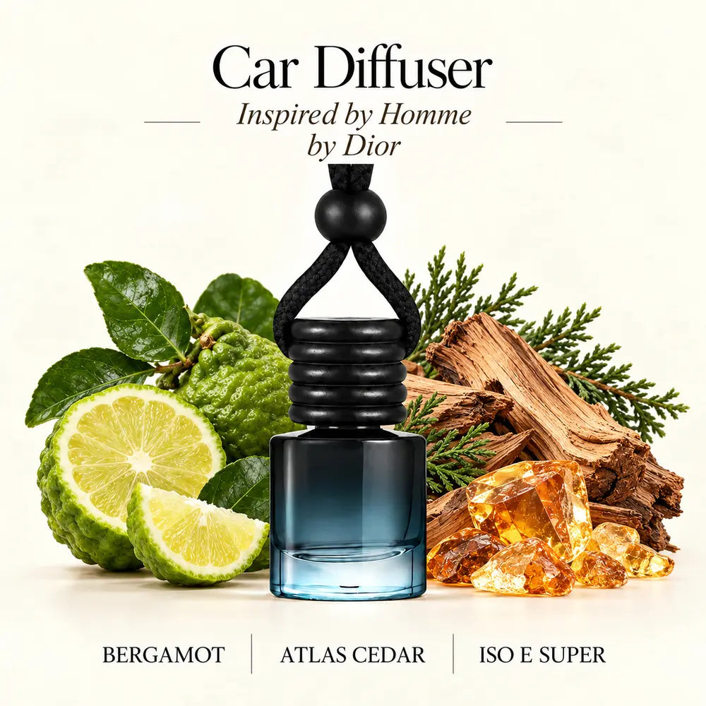 Homme inspired by Dior car diffuser with bergamot, Atlas cedar and Iso E Super