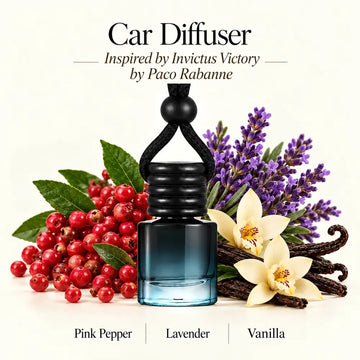 Invictus Victory Inspired by Paco Rabanne car diffuser with pink pepper, lavender and vanilla by Ancient Wellness