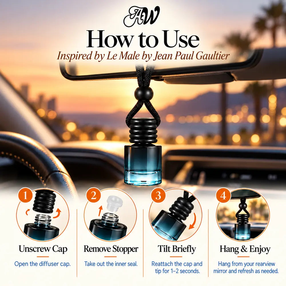 How to use the Le Male inspired hanging car diffuser