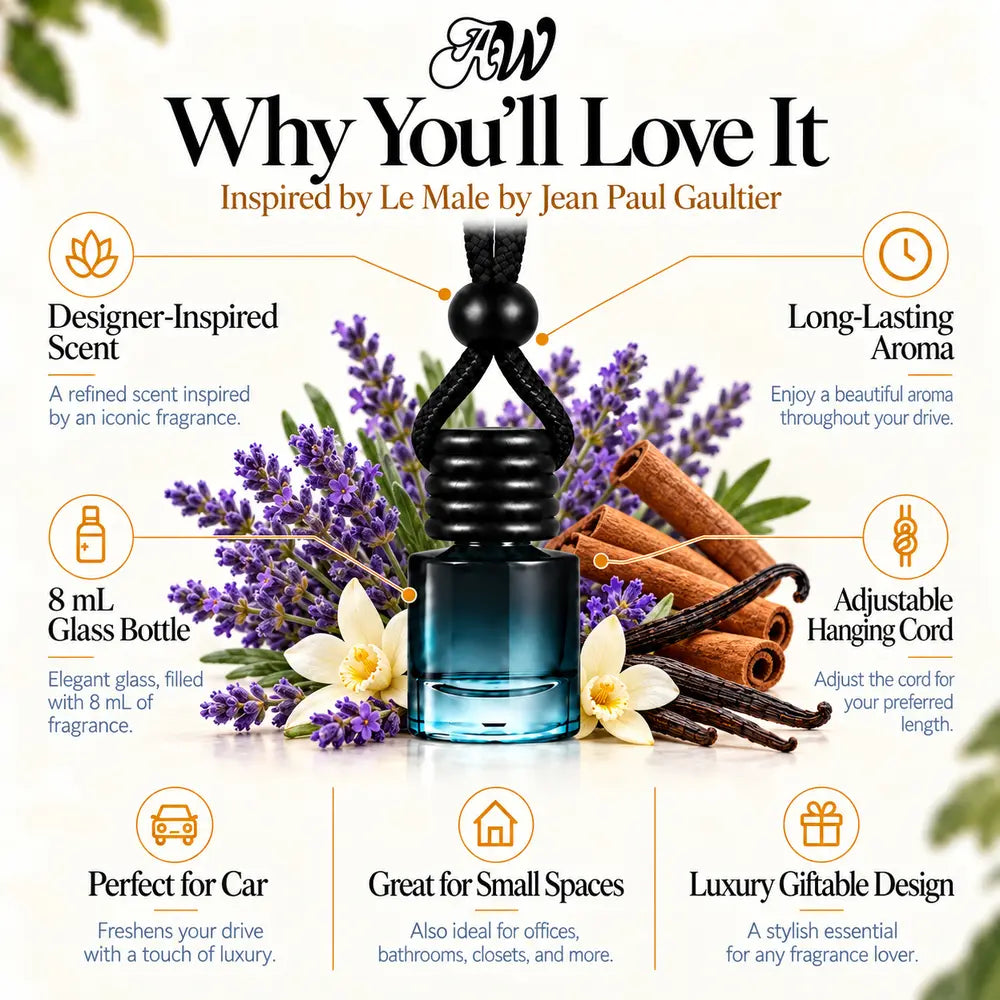 Why You’ll Love It benefits for Le Male inspired car diffuser