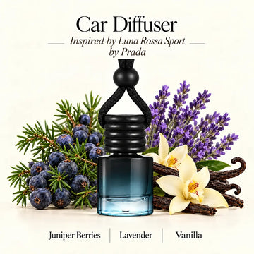 Luna Rossa Sport Inspired by Prada car diffuser with juniper berries, lavender and vanilla by Ancient Wellness