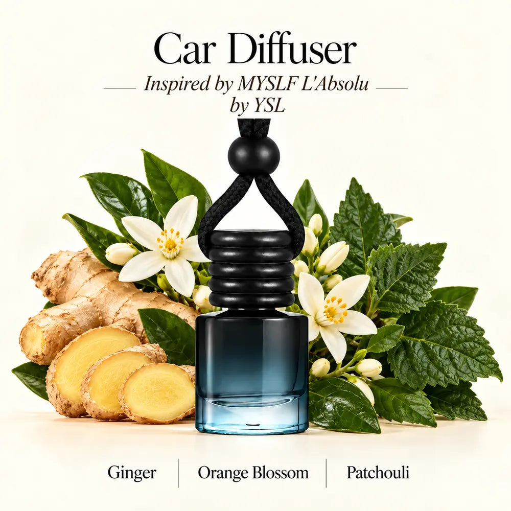 MYSLF L'Absolu Inspired by YSL car diffuser with ginger, orange blossom and patchouli by Ancient Wellness