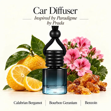 Paradigme Inspired by Prada car diffuser with Calabrian bergamot, Bourbon geranium and benzoin by Ancient Wellness