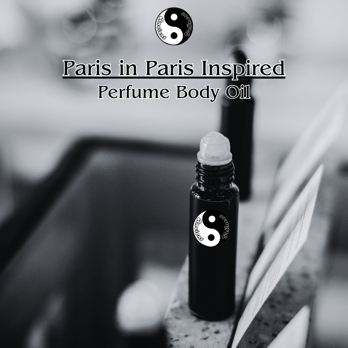 Paris in Paris Inspired Uncut and Pure Perfume Body Oil by Ancient Wellness - A romantic and elegant fragrance with pear, rose, and amber notes.