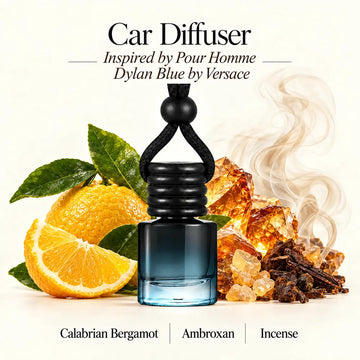 Pour Homme Dylan Blue Inspired by Versace car diffuser with Calabrian bergamot, ambroxan and incense by Ancient Wellness