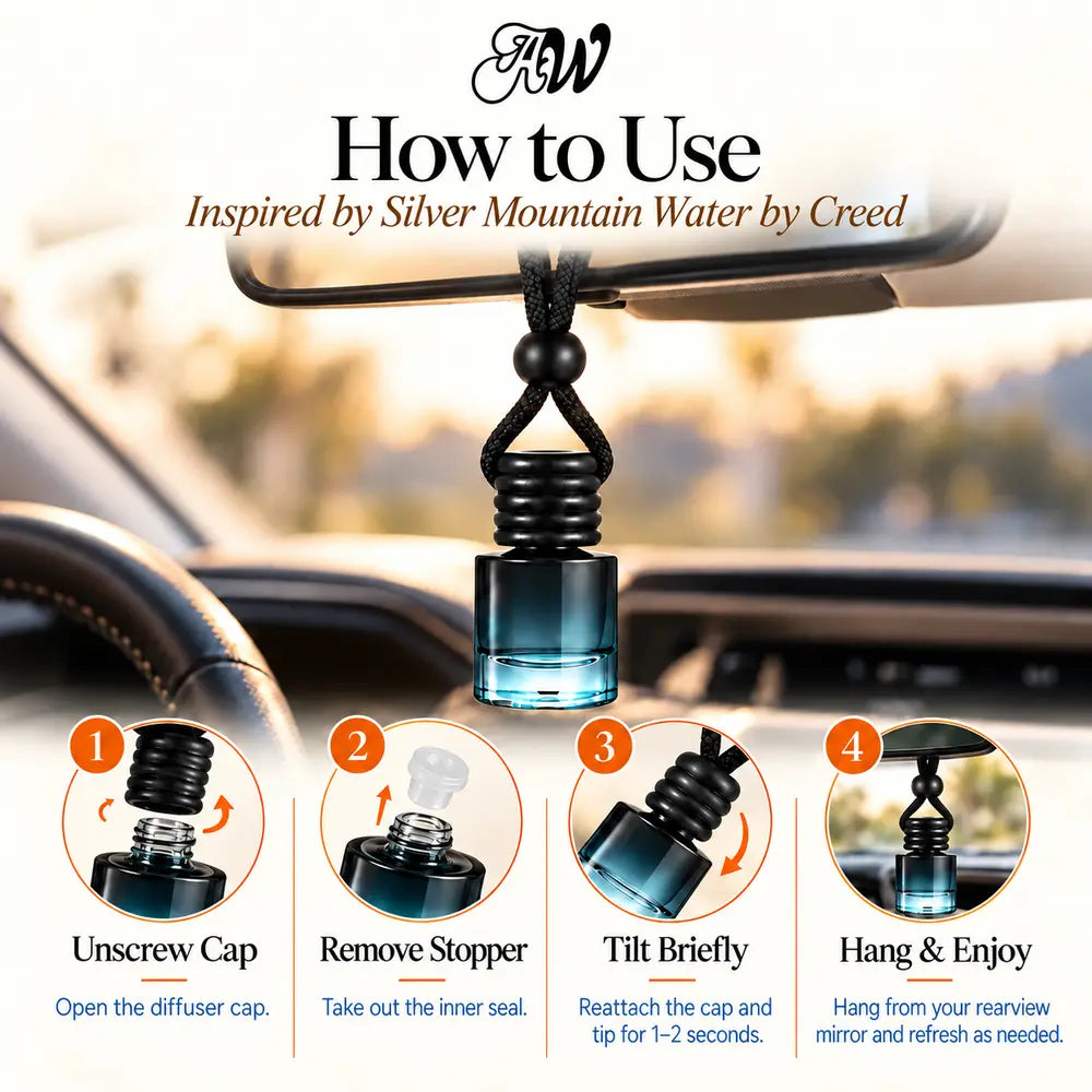 How to use the Silver Mountain Water inspired by Creed hanging car diffuser