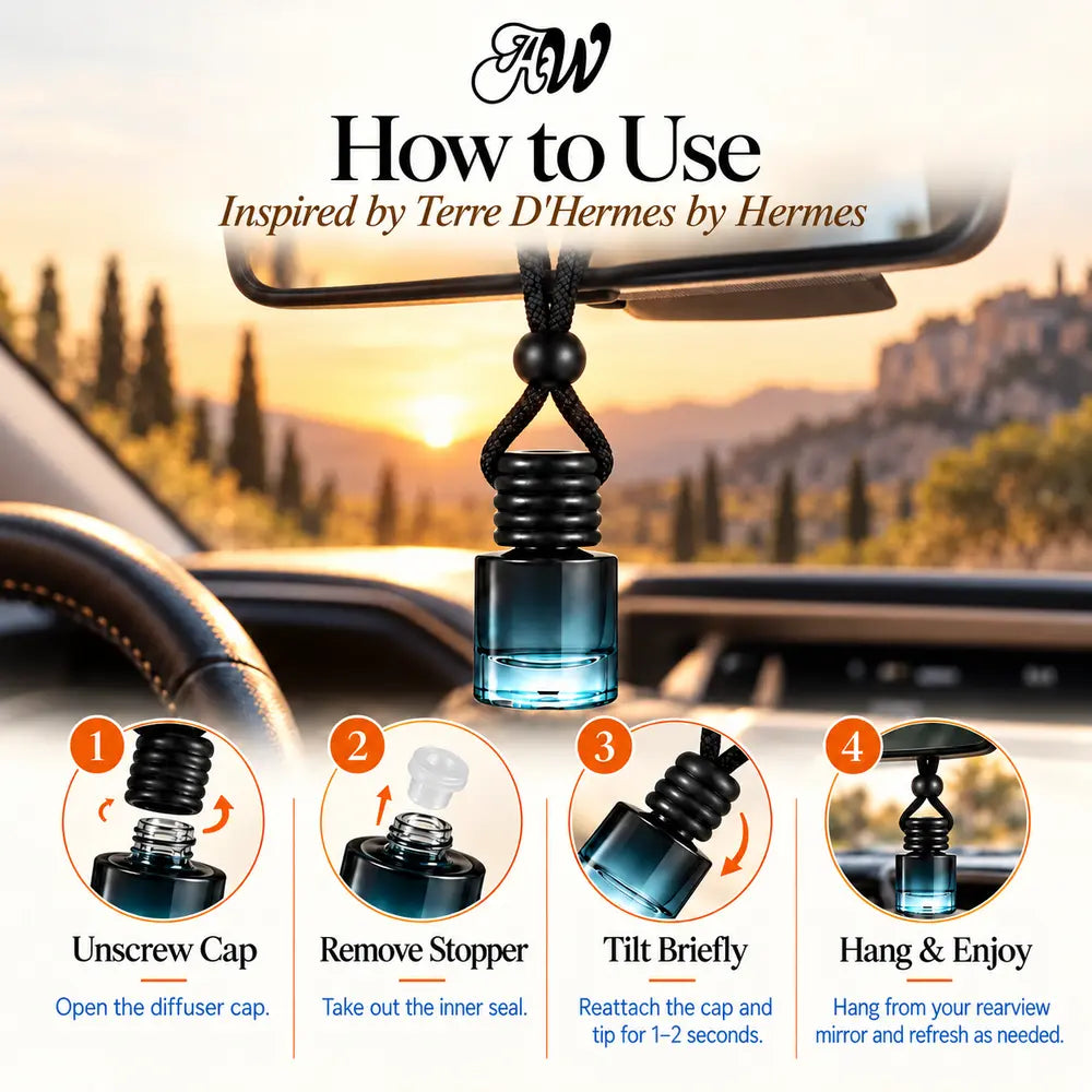 How to use the Terre D'Hermes inspired hanging car diffuser